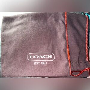 Coach EUC Brown Dust Bag with Red Stitching